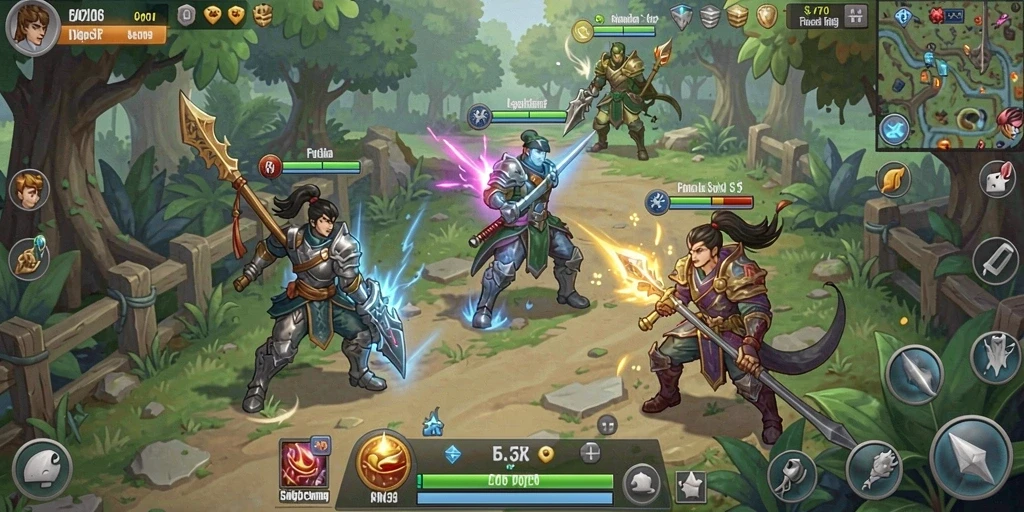 Screenshot pertama menampilkan karakter utama dalam aksi.